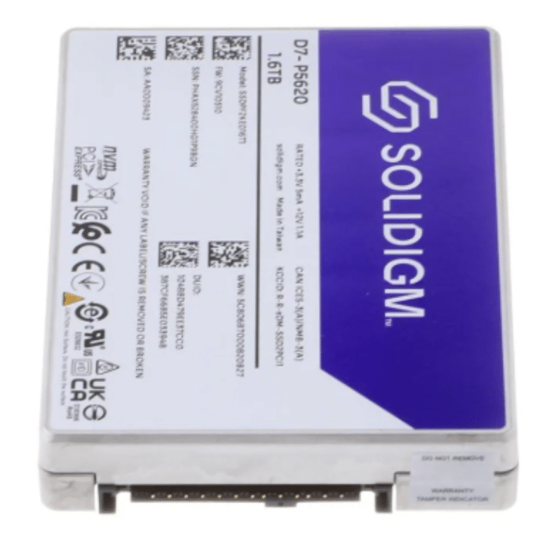 Solidigm Solidigm SSD SSDPF2KE016T11Z D7-P5620 1.6TB 2.5 PCIe4.0x4 3D4 TLC No OPAL RTL SD 287780 SSDPF2KE016T11Z