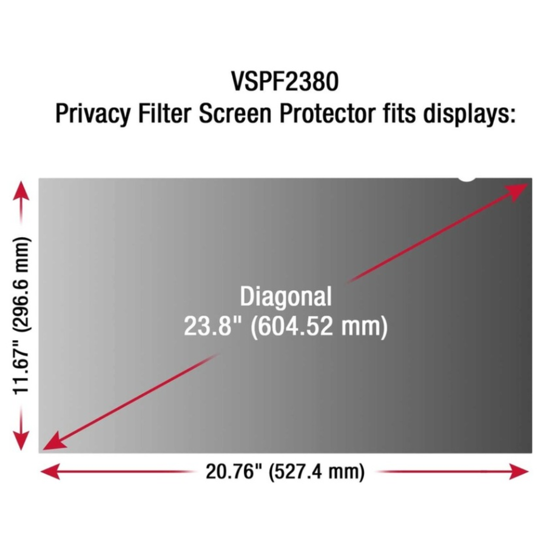 ViewSonic ViewSonic AC VSPF2380 23.8 Privacy Filter Screen Protector f Widescreen Black AC 219673 VSPF2380 (2)