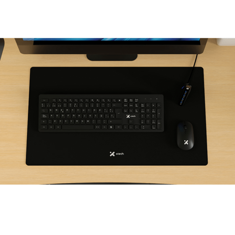Xtech - MM Keyboard wls, mouse wls, mouse pad XL and USB 3.0 Hub Kit - Spanish - Wireless / Wired - 2.4 GHz / USB - Black - XTK-320S - Periféricos - Combos de Teclado y Ratón - XTK-320S