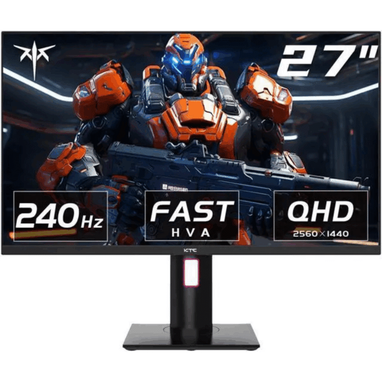 KTC 27 Inch 240Hz Gaming Monitor, QHD 2560x1440 Monitor, Fast Hva, HDR400, G-sync/freesync Compatible, Usb/type C/displayport/hdmi, VESA Mountable, Pivot Height Tilt Adjustable, H27E22 | SKU KTC-H27E22 - MON - KTC-H27E22 - KTC - H27E22