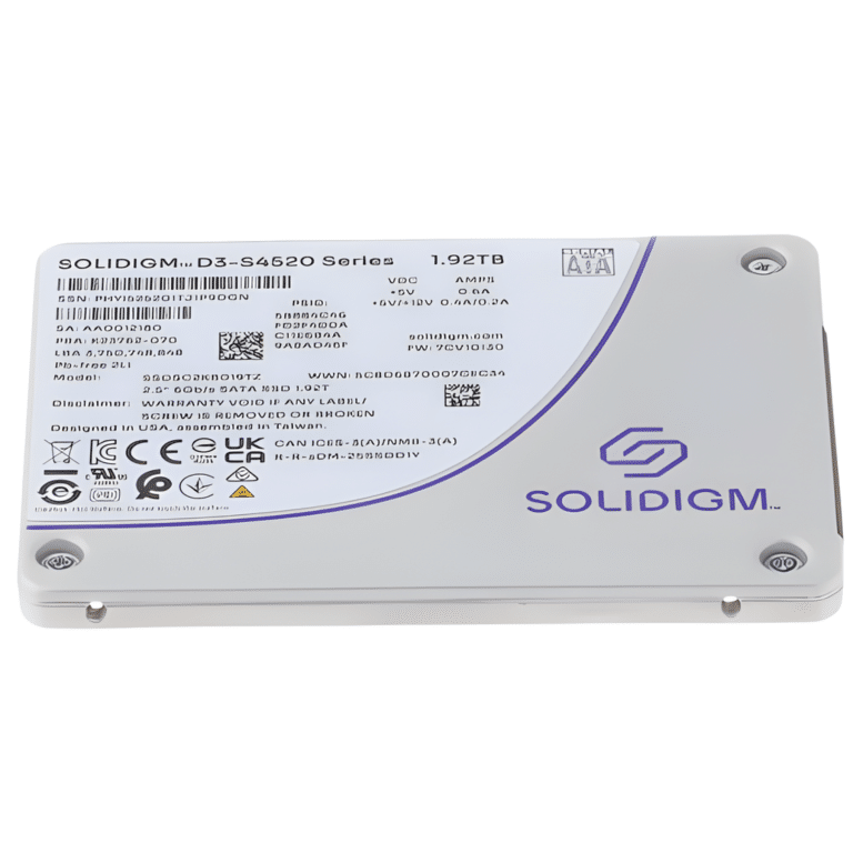 Solidigm™ D3-S4520 Series (1.92TB, 2.5in SATA 6Gb/s, 3D4, Tlc) Generic Single Pack | SKU S4520-1T9Z - SSD - S4520-1T9Z - SOLIDIGM - 840307303424 - SSDSC2KB019TZ1Z