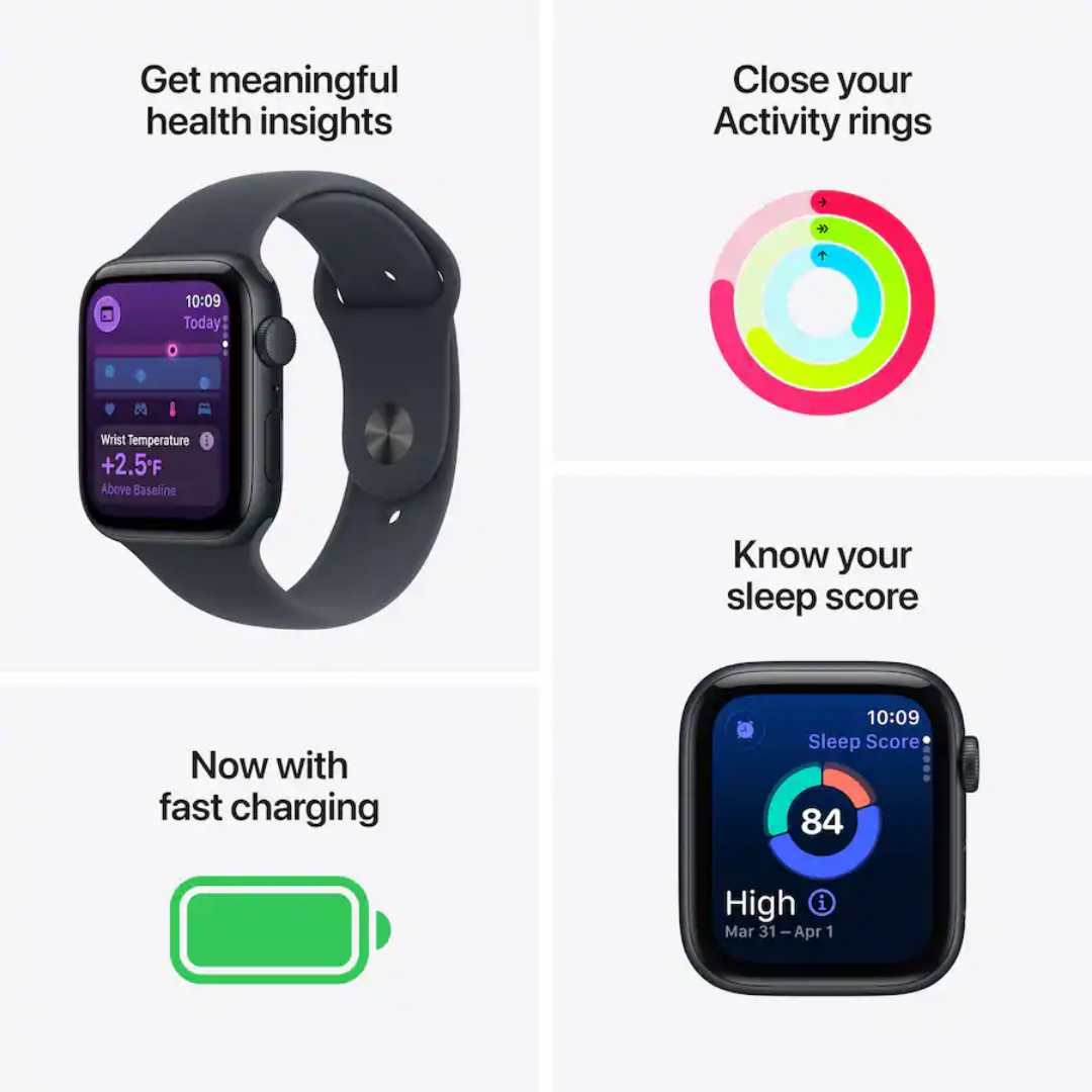 Apple Watch Se 3 44mm Midnight Aiuminum Case Midnight Sport Band Ml Gps - MEHQ4LWA (4)