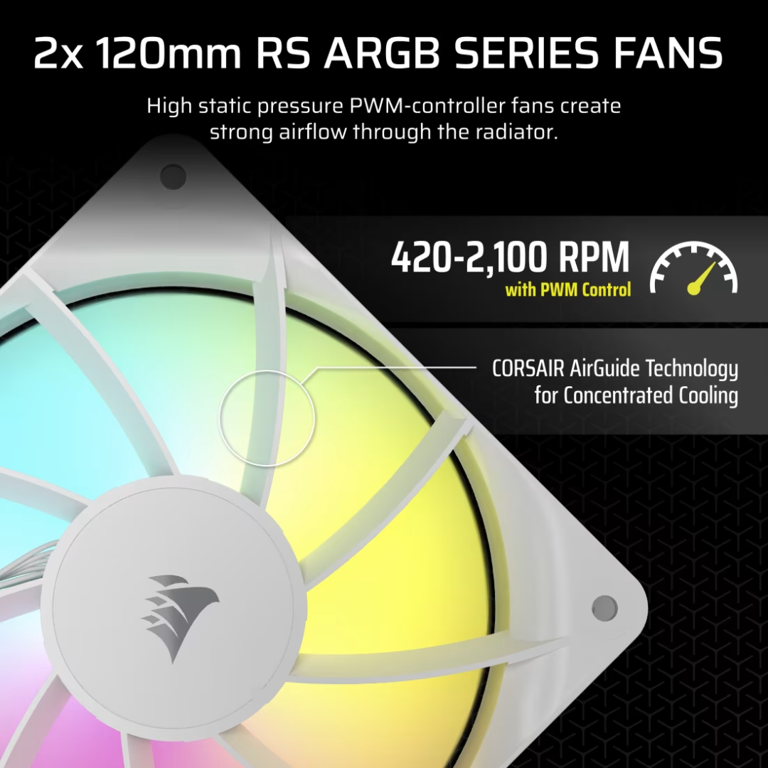 Cooler Corsair Nautilus 240argb Liquid Para Lg1841 - Lga1700 Y Amd Am5 - Am4 White - Ventiladores - CW-9 (3)