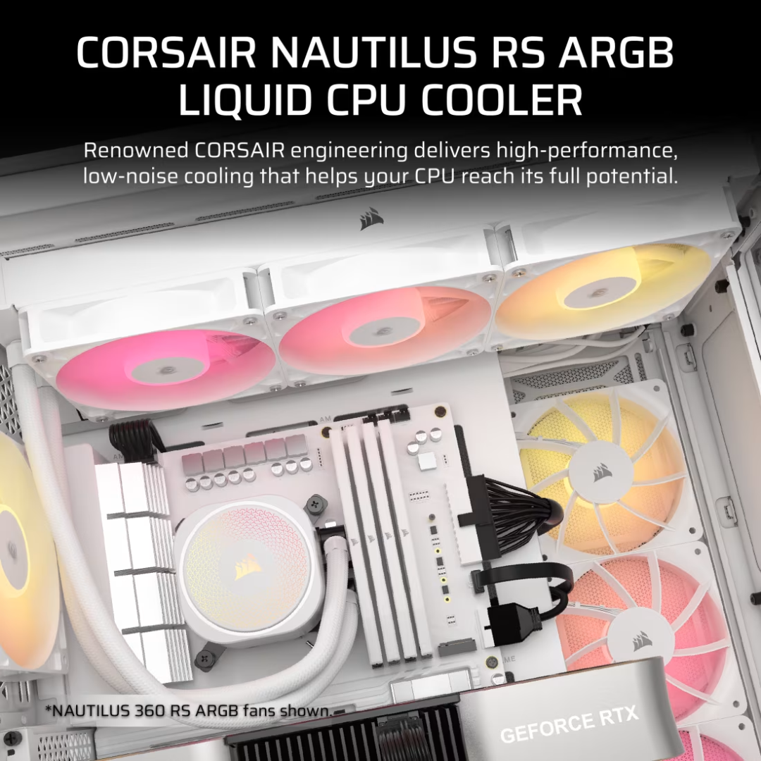 Cooler Corsair Nautilus 240argb Liquid Para Lg1841 - Lga1700 Y Amd Am5 - Am4 White - Ventiladores - CW-9