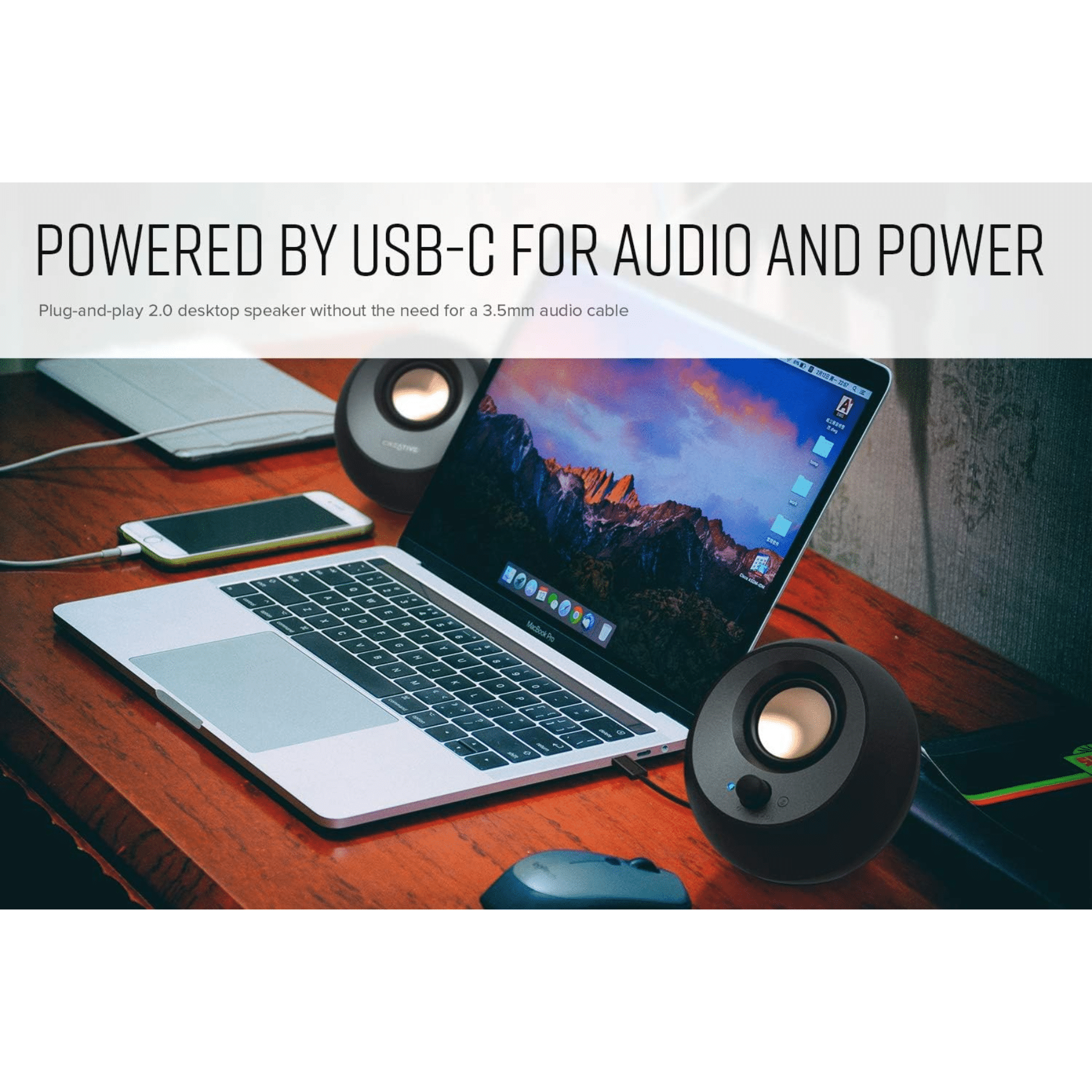 Creative Labs Creative Speaker 51MF1700AA001 Pebble V3 Minimalistic 2.0 USB-C w Bluetooth5.0 SP 249801 (3)