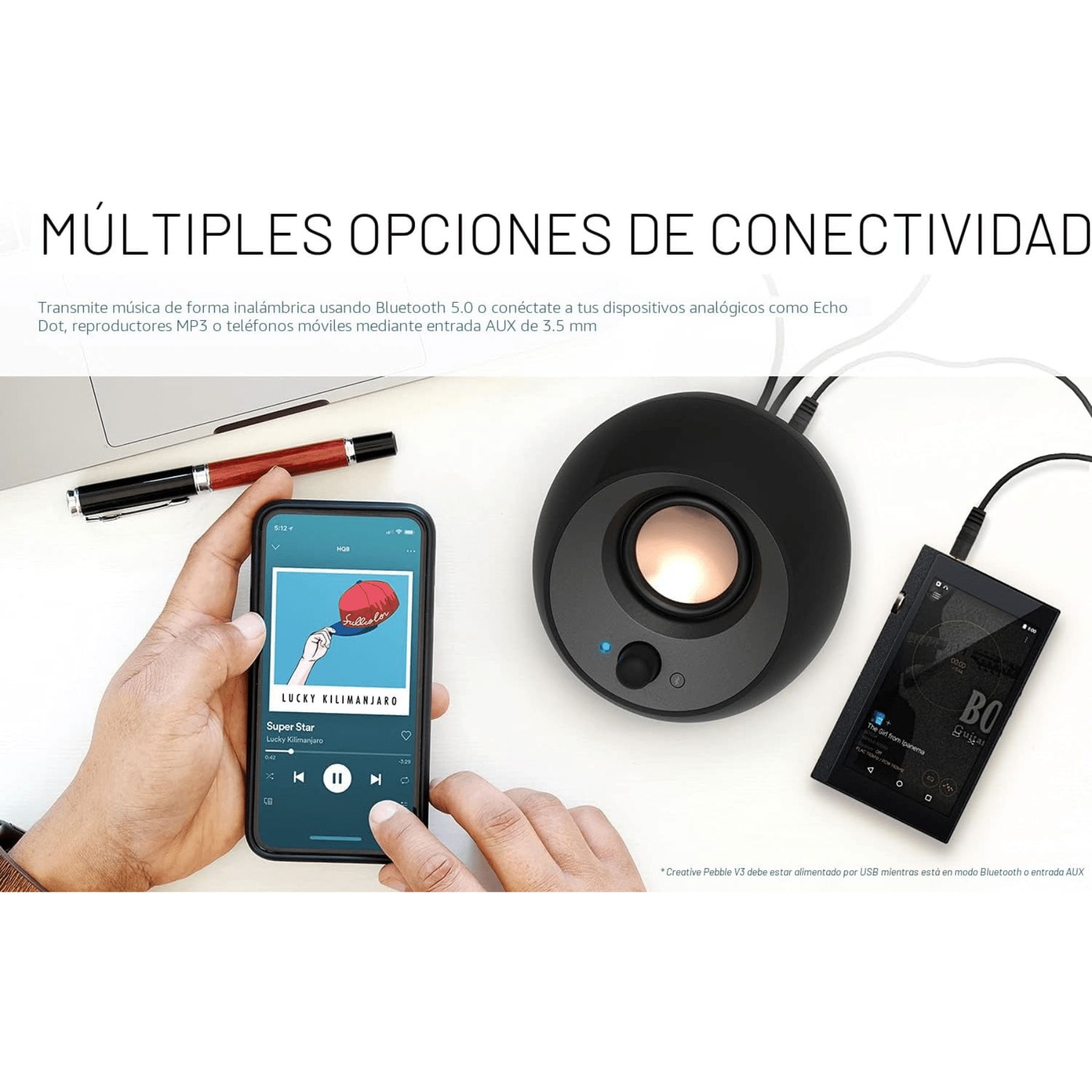 Creative Labs Creative Speaker 51MF1700AA001 Pebble V3 Minimalistic 2.0 USB-C w Bluetooth5.0 SP 249801 (4)