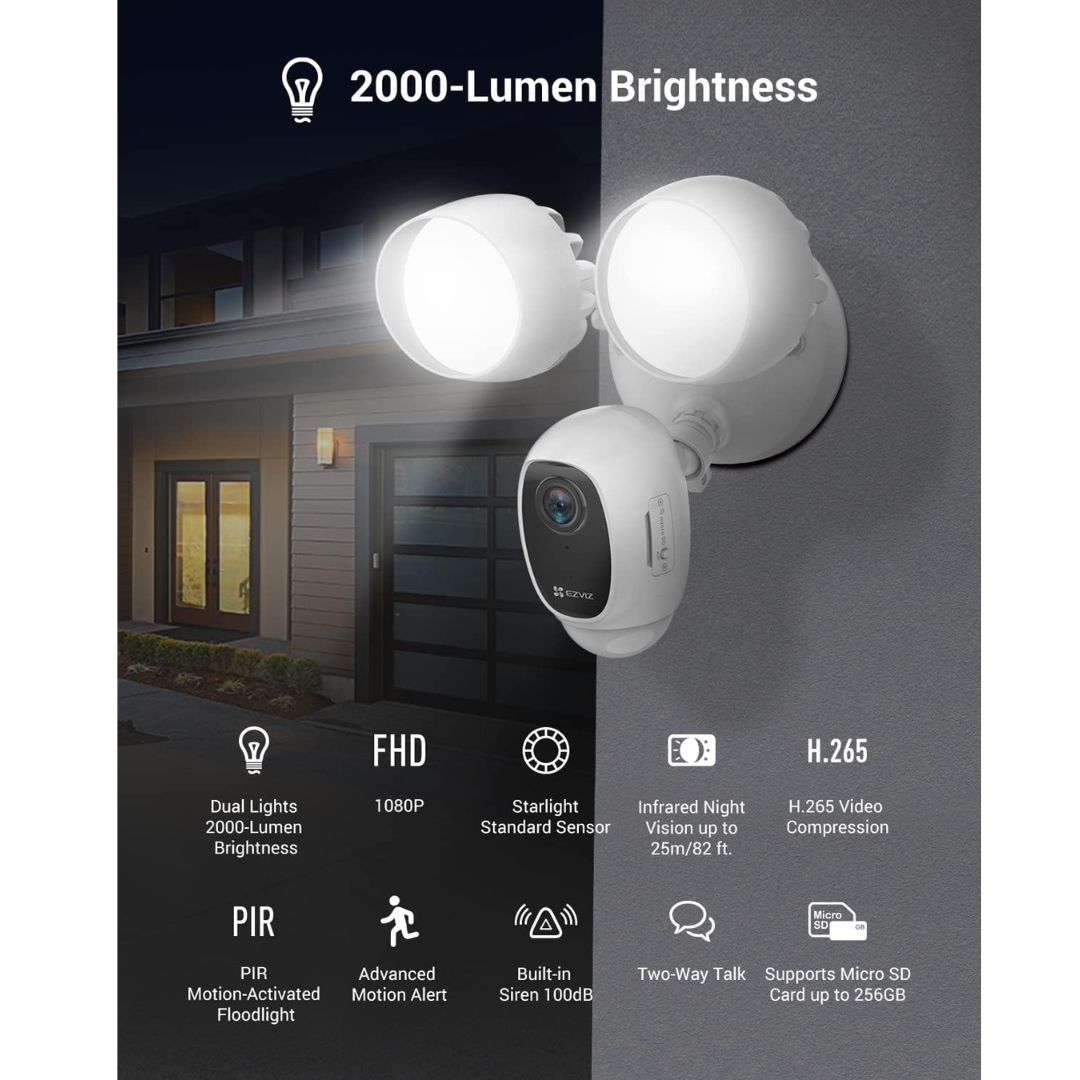 EZVIZ LC1C 2-in-1 FloodLight and Security Camera - CS-LC1C-A1-1F2WPFRL (2)