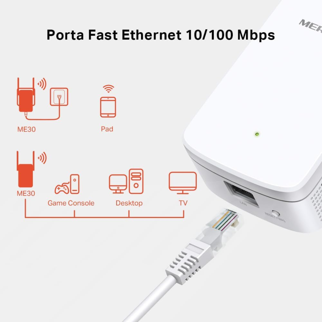 Extensor De Red Mercusys Me30 Wi-fi Ac1200 Dual Band 1x Rj45 100mb-s White - Redes - ME30 (5)