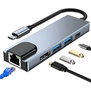 Hub 5 En Usb-c With Usb-c 2usb-3.0 Lan Hdmi Silver - Accesorios - USBTYC5X1