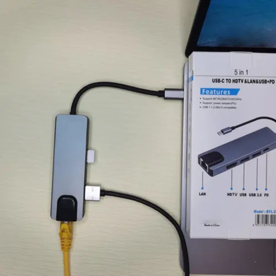 Hub 5 En Usb-c With Usb-c 2usb-3.0 Lan Hdmi Silver - Accesorios - USBTYC5X1 (4)