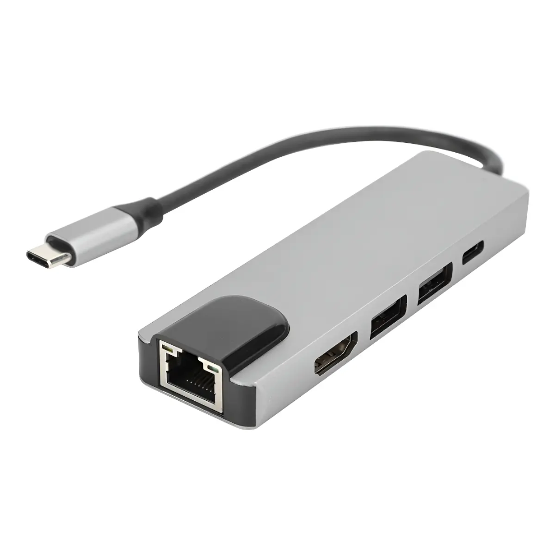 Hub 5 En Usb-c With Usb-c 2usb-3.0 Lan Hdmi Silver - Accesorios - USBTYC5X1 (6)