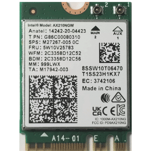 Intel Intel NT AX210.NGWG WL AX210 2230 2x2 AX R2(6GHz)+BT Gigabit vPro Brown Box NT 251519 AX210.NGWG