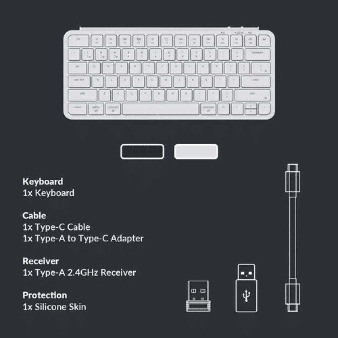Keychron Keychron KB B1P-K1 B1 Pro Wireless Keyboard Space Gray Retail KB 290180 B1P-K1 (2)