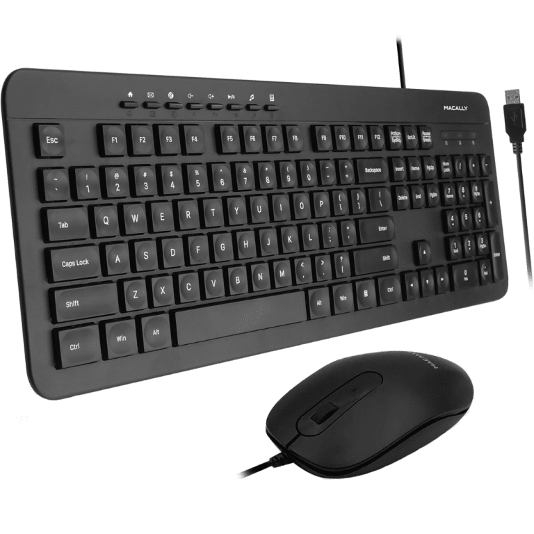 MACALLY MACALLY KM MKEYECOMBO 105 Key Full Size KB & Wired Optical Mouse USB-A Retail KB 299302 MKEYECOMBO