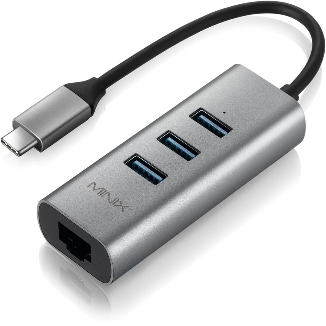 MINIX MINIX Accessory NEO C-UEGR USB-C 3xUSB 3.0 LAN 3 Ports Gray Silver Retail AC 209782 NEO C-UEGR (1)
