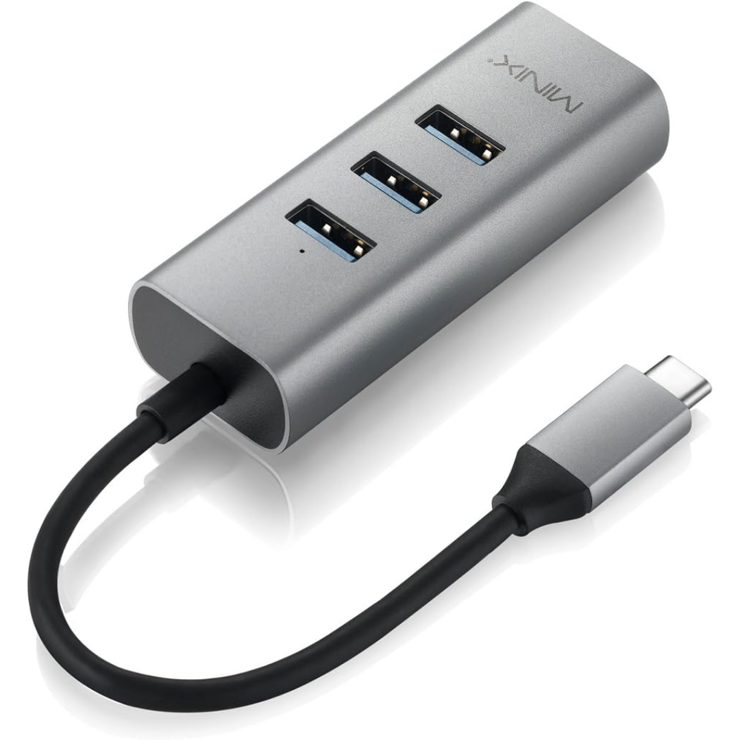 MINIX MINIX Accessory NEO C-UEGR USB-C 3xUSB 3.0 LAN 3 Ports Gray Silver Retail AC 209782 NEO C-UEGR (2)