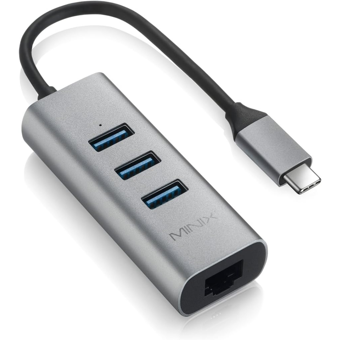MINIX MINIX Accessory NEO C-UEGR USB-C 3xUSB 3.0 LAN 3 Ports Gray Silver Retail AC 209782 NEO C-UEGR (3)