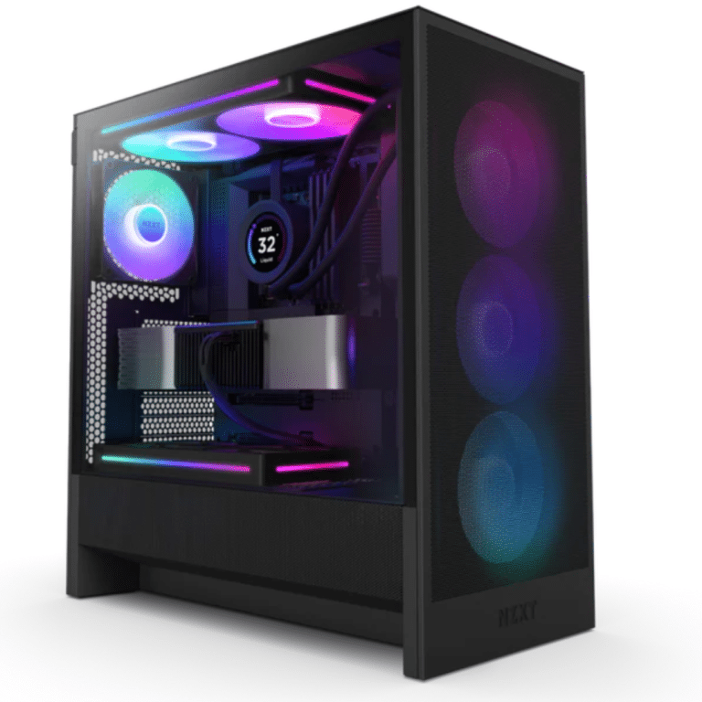 NZXT NZXT CS CC-H52FB-R1 H5 FLOW RGB Mid Tower Dark Tinted TG Black Retail CS 288573 CC-H52FB-R1