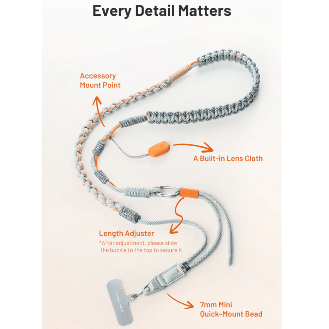 PGYTECH PGYTECH AC P-PG-058 LinkGo Phone Photography Strap Braided-Coral Pink Retail AC 299228 P-PG-058 (4)