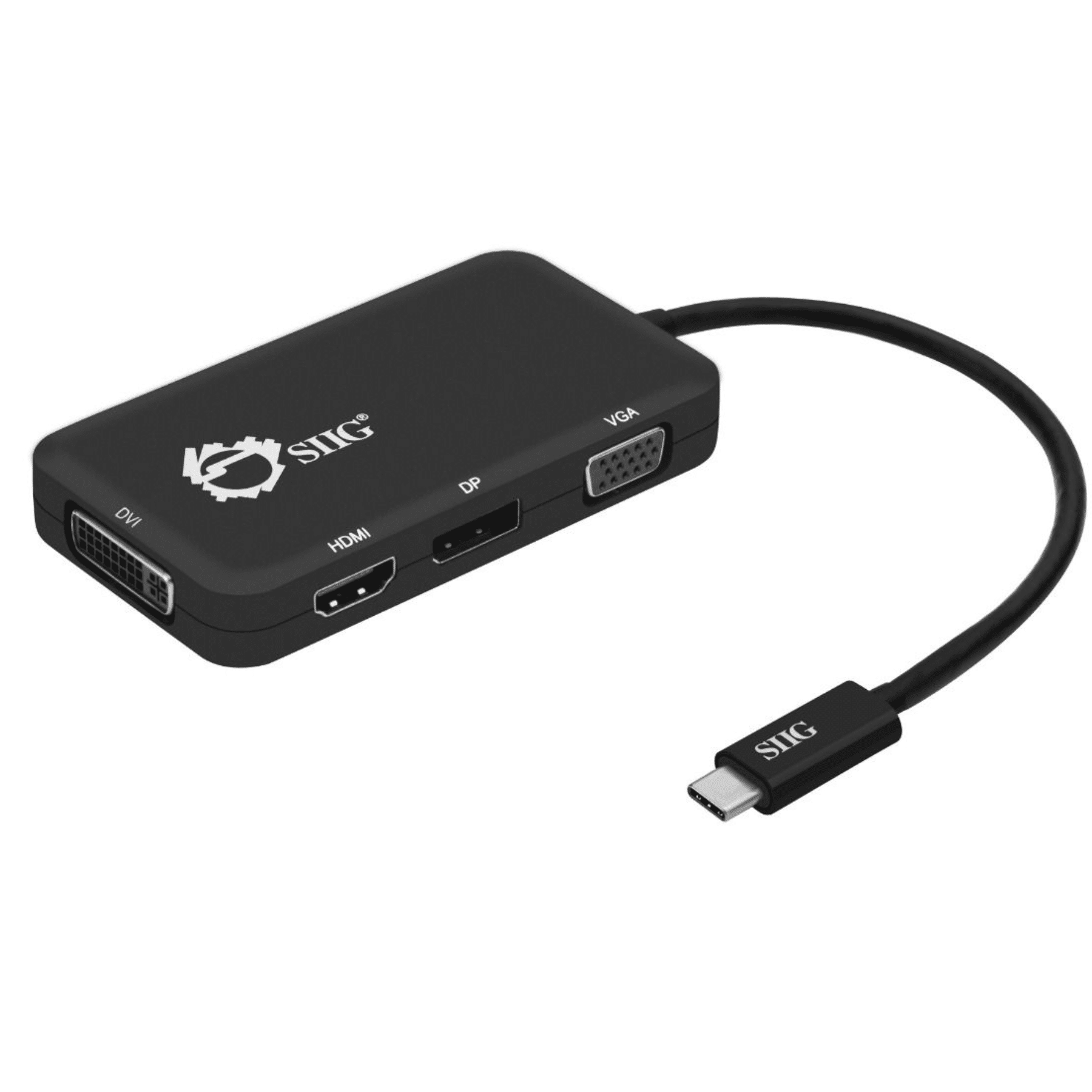 SIIG SIIG AC CB-TC0611-S1 USB-C to DVI VGA DP HDMI Multiport Video Adapter AC 214131 CB-TC0611-S1 (1)