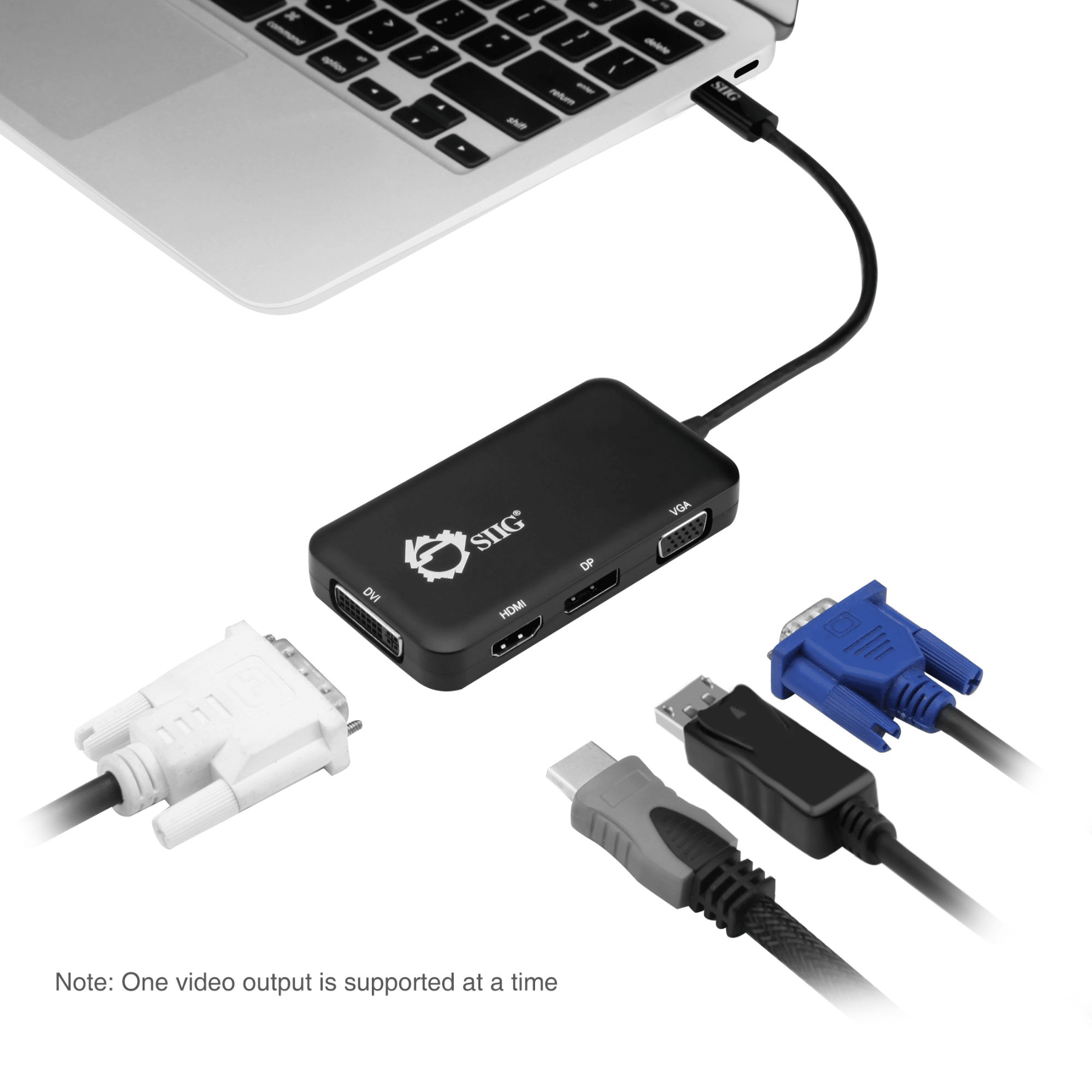 SIIG SIIG AC CB-TC0611-S1 USB-C to DVI VGA DP HDMI Multiport Video Adapter AC 214131 CB-TC0611-S1 (3)