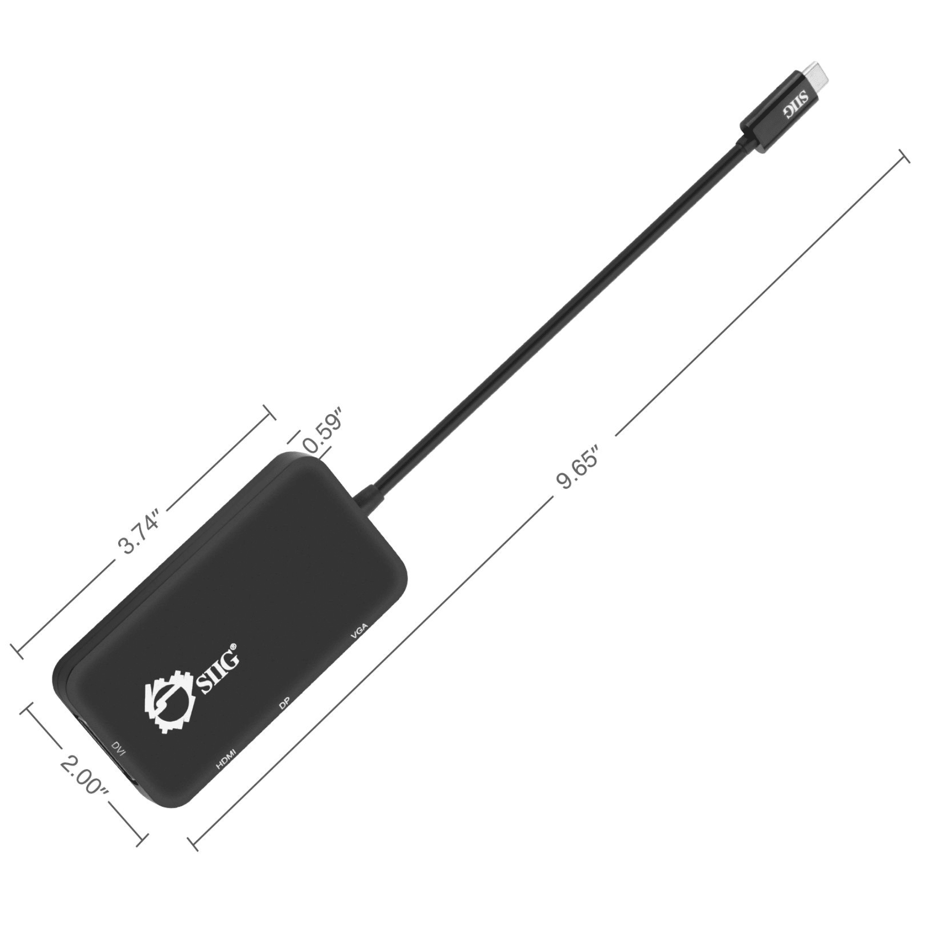 SIIG SIIG AC CB-TC0611-S1 USB-C to DVI VGA DP HDMI Multiport Video Adapter AC 214131 CB-TC0611-S1 (5)