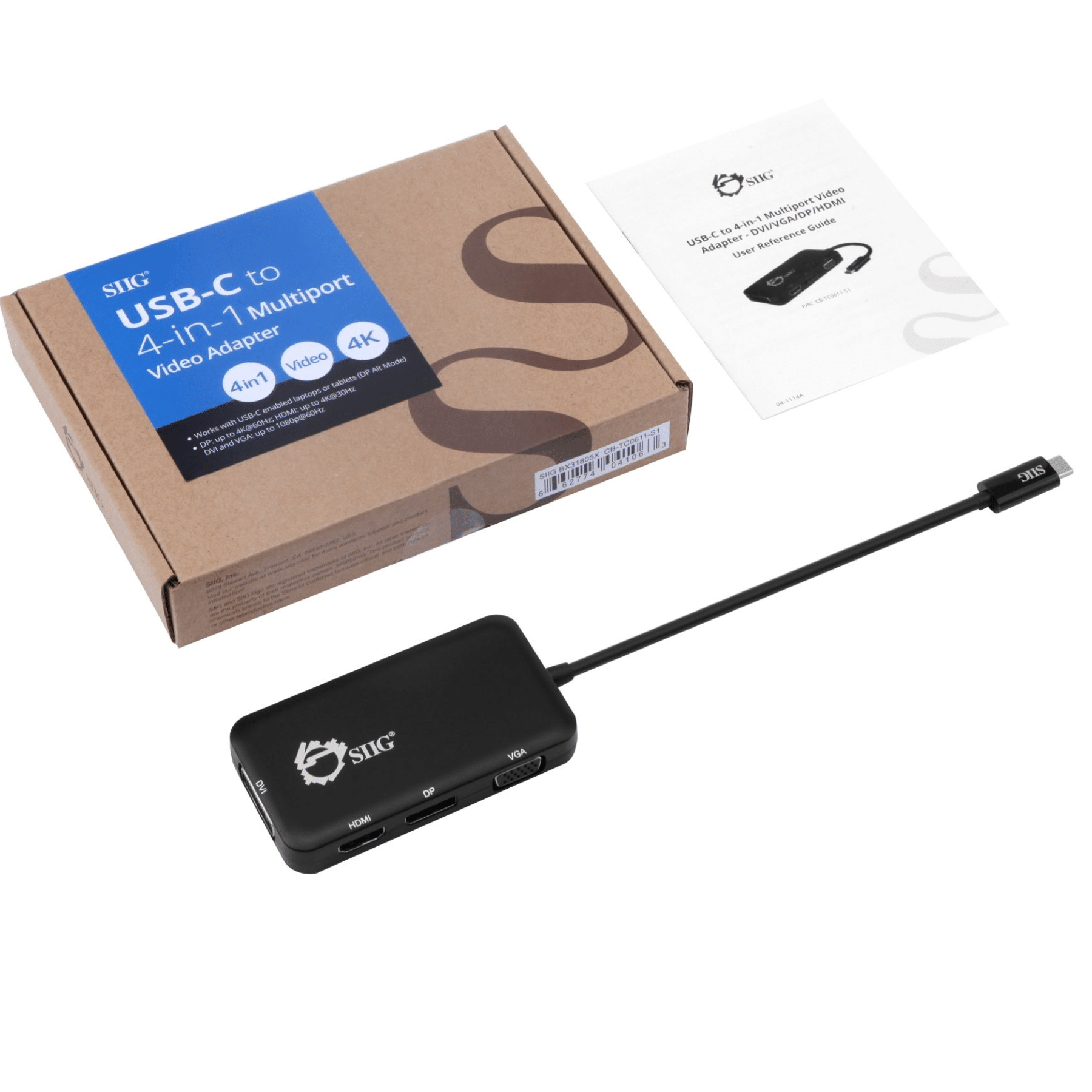 SIIG SIIG AC CB-TC0611-S1 USB-C to DVI VGA DP HDMI Multiport Video Adapter AC 214131 CB-TC0611-S1 (6)