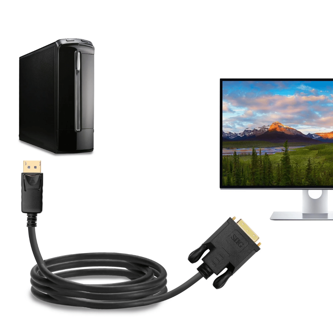 SIIG SIIG CB CB-DP1V12-S1 DisplayPort to DVI 6ft Cable PS8121E Black OPP Bag CB 253757 CB-DP1V12-S1 (2)