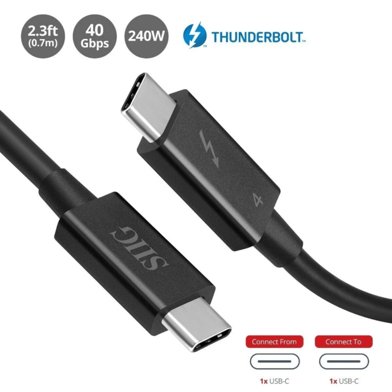 SIIG SIIG Cable CB-TB0211-S1 Thunderbolt 4 USB C to USB C Cable 2.3ft(0.7M) CB 277342 CB-TB0211-S1