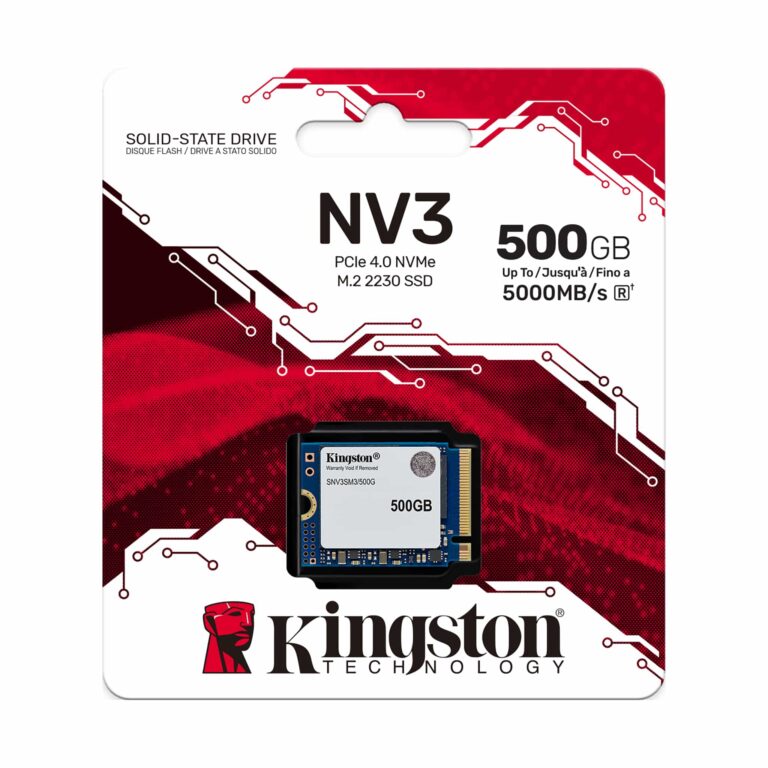 Kingston - Internal hard drive - 500 GB - M.2 2230 - Solid state drive - NV3 M.2 2230 PCIe 4.0 NVMe - Almacenamiento - Discos de Estado Sólido Internos - SNV3SM3/500G