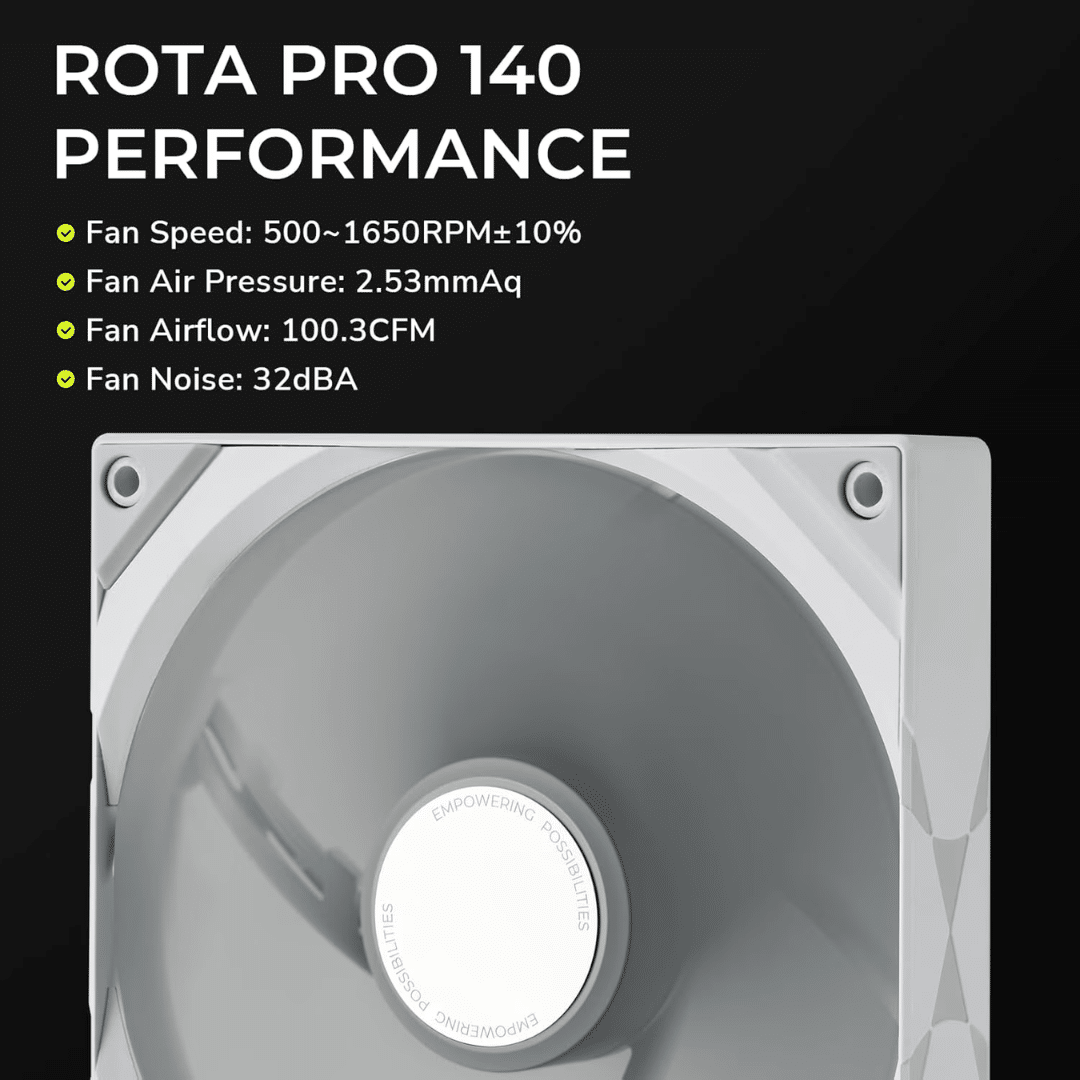 TRYX TRYX FN F-R140P-NN1M-G0W ROTA PRO 140 Performance Fan White 140mm Case Fan RTL FN 294032 F-R140P-NN1M- (4)