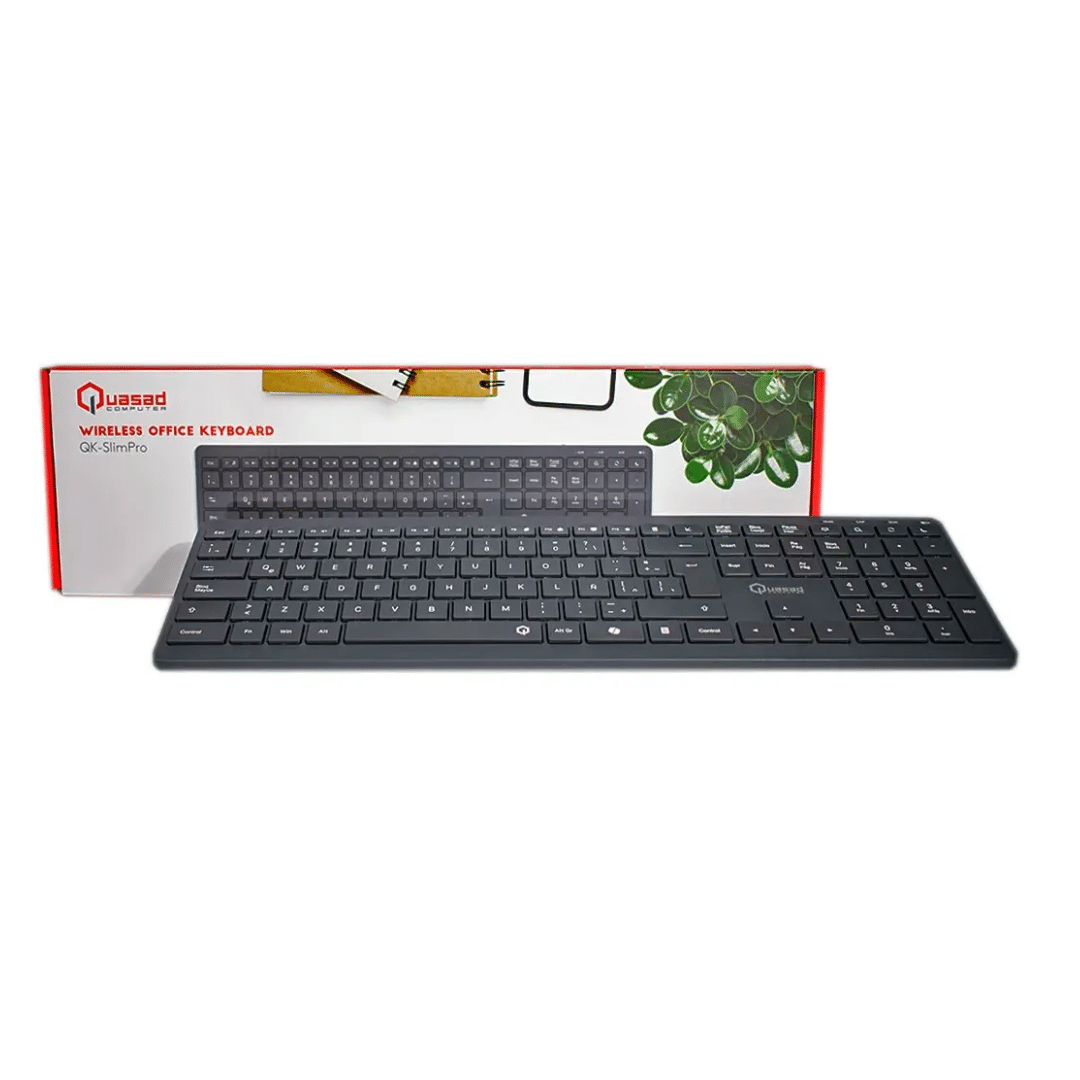Teclado Quasad Qk-slimpro Wireless Recargable Slim Desing Black - Teclados - QK-SLIMPRO (1)