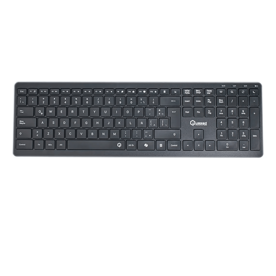 Teclado Quasad Qk-slimpro Wireless Recargable Slim Desing Black - Teclados - QK-SLIMPRO (2)