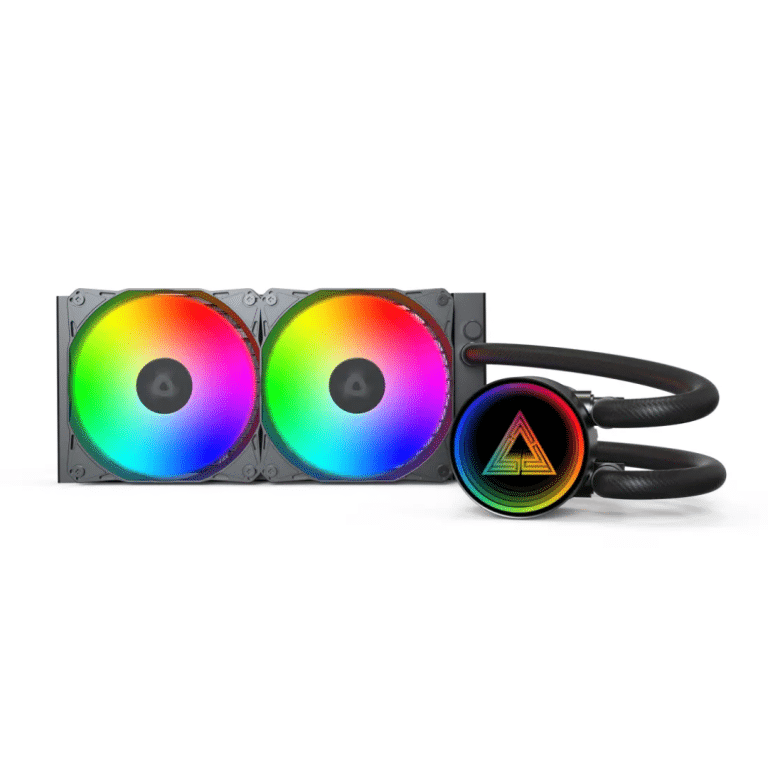 MONTECH Lightflow ARGB 240 CPU Liquid Cooler, 240mm AIO With Infinity Mirror Design, 3100RPM Pump, 2x120mm ARGB Fans, Intel & AMD Support (black) - FAN - FAN-LF2401 - MONTECH - LIGHTFLOW ARGB 240 BLACK