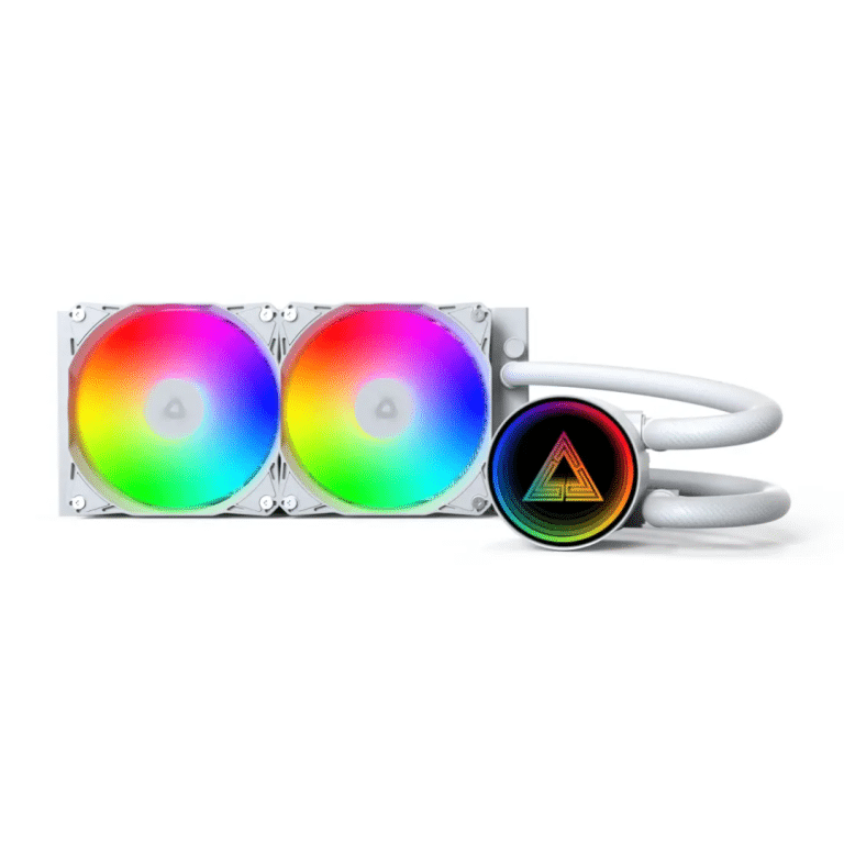 MONTECH Lightflow ARGB 240 CPU Liquid Cooler, 240mm AIO With Infinity Mirror Design, 3100RPM Pump, 2x120mm ARGB Fans, Intel & AMD Support (white) - FAN - FAN-LF2402 - MONTECH - LIGHTFLOW ARGB 240 WHITE