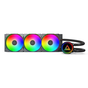 MONTECH Lightflow ARGB 360 CPU Liquid Cooler, 360mm AIO With Infinity Mirror Design, 3100RPM Pump, 3x120mm ARGB Fans, Intel & AMD Support (black) - FAN - FAN-LF3603 - MONTECH - LIGHTFLOW ARGB 360 BLACK
