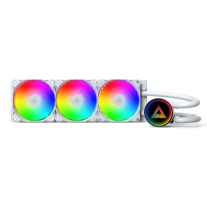 MONTECH Lightflow ARGB 360 CPU Liquid Cooler, 360mm AIO With Infinity Mirror Design, 3100RPM Pump, 3x120mm ARGB Fans, Intel & AMD Support (white) - FAN - FAN-LF3604 - MONTECH - LIGHTFLOW ARGB 360 WHITE
