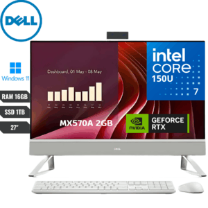 Aio Dell Dec7250-7192wht-pus Intel Core 7-150u 16gb Ram Ssd 1tb Ssd 27” Full Hd (1920×1080) *touch Screen* *nvidia Geforce Mx570a 2gb Vram* Windows 11 Home - Dec7250-7192wht-pus