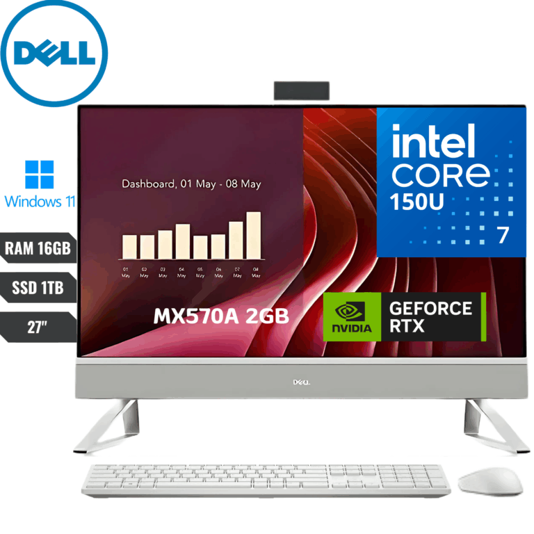Aio Dell Dec7250-7192wht-pus Intel Core 7-150u 16gb Ram Ssd 1tb Ssd 27” Full Hd (1920×1080) *touch Screen* *nvidia Geforce Mx570a 2gb Vram* Windows 11 Home - Dec7250-7192wht-pus