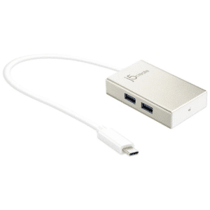 j5create j5create Accessory JCH343 USB-C 4-Port Hub Champagne Metallic Retail AC 302141 JCH343