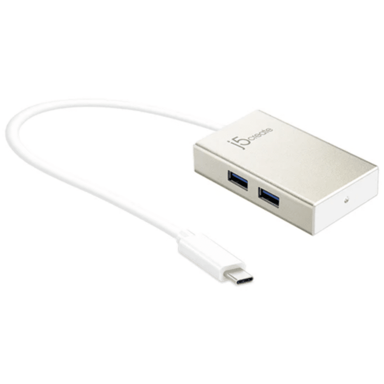 j5create j5create Accessory JCH343 USB-C 4-Port Hub Champagne Metallic Retail AC 302141 JCH343