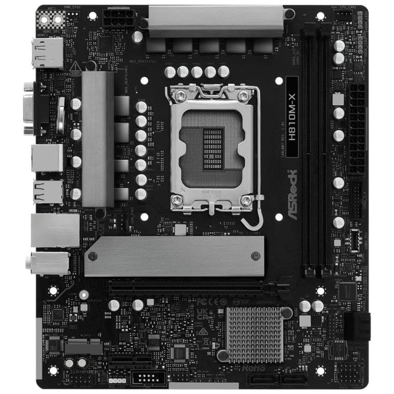 ASRock Inc. ASRock MB H810M-X H810 LGA1851 Max128GB DDR5 Micro ATX Retail MB 300854 H810M-X