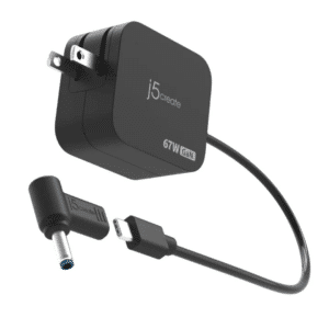 j5create j5create AC JUP1565 67W GaN PD USB-C Mini Charger with 4.5 mm DC Converter AC 302045 JUP1565
