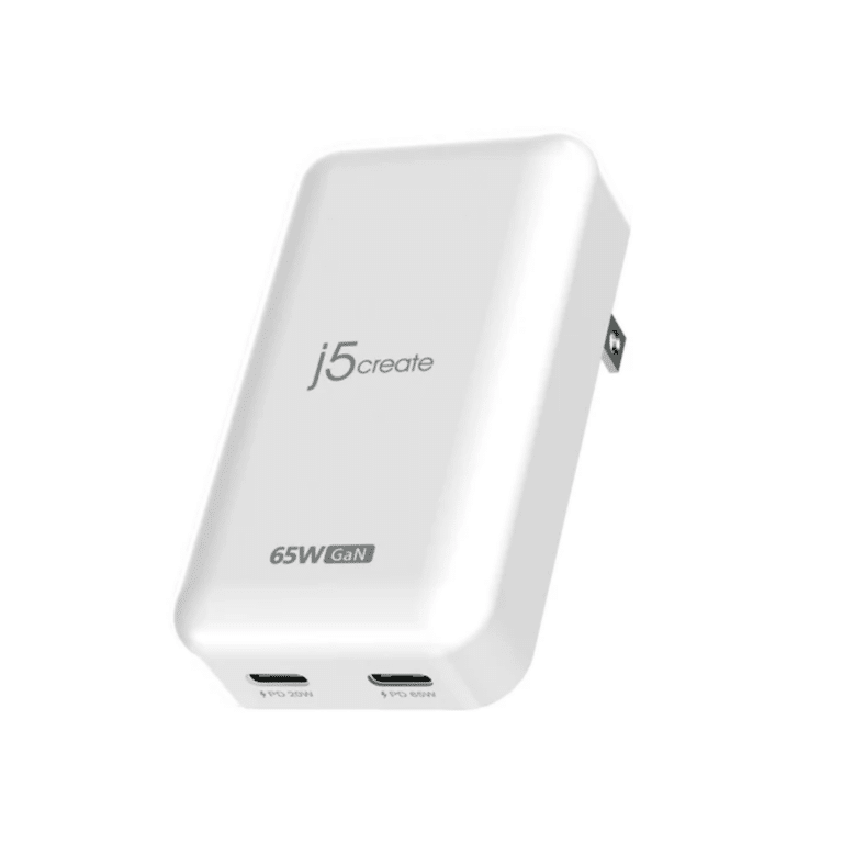 j5create j5create AC JUP2465 65W GaN Slim PD USB-C 2-Port Charger Retail AC 302049 JUP2465