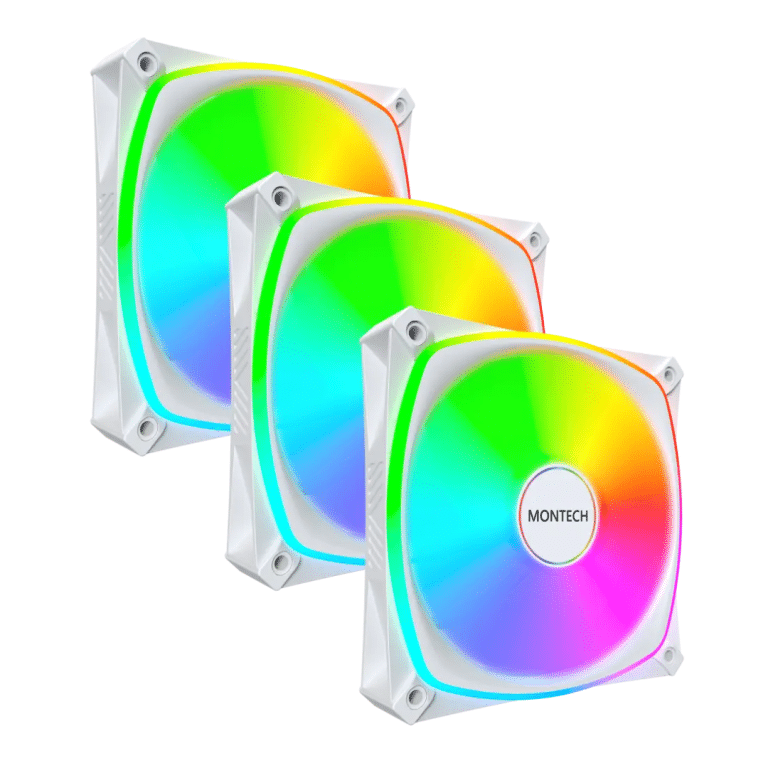 MONTECH AX120 PRO AX120PW3IN1 High Speed 1600PWM, Durable Rifle Bearing Fan, 3 In 1 Pack (white) | SKU FAN-AX3PW4 - FAN - FAN-AX3PW4 - MONTECH - AX120PW3IN1
