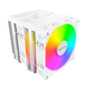 MONTECH NX600 ARGB Dual-tower CPU Air Cooler With 6 Heatpipes & Premium Top Cover | 28 Mm E28 ARGB Premium Fan 2000RPM PWM | Soldered Copper Base | Superior Heat Dissipation | All Intel & AMD Socket Support | White - FAN - FAN-NX6AW4 - MONTECH - NX600 ARGB W