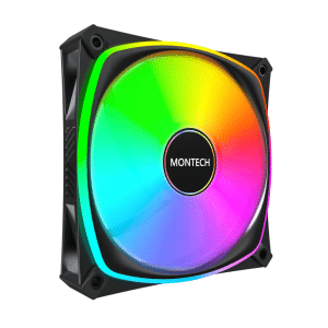 Montech RX120 PRO RX120PB 120mm ARGB Fan, 1600PWM, Black - FAN - FAN-RX1P5 - MONTECH - RX120PB