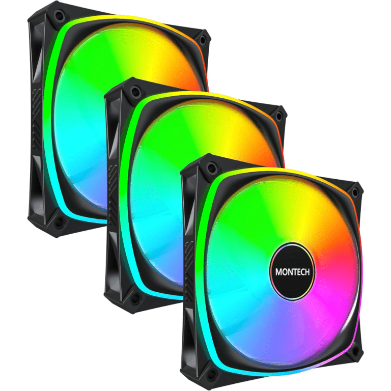 Montech RX120 PRO RX120PB3IN1 120mm ARGB Fan, 1600PWM, 3 In 1 Pack, Black | SKU FAN-RX3P7 - FAN - FAN-RX3P7 - MONTECH - RX120PB3IN1