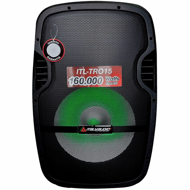 Caja De Audio Italy Itl-tro15 15inch Mp3 Pant-led Bt Fm Usb-sd Recargable Mic Stand Negro - Parlantes - ITL-TRO15