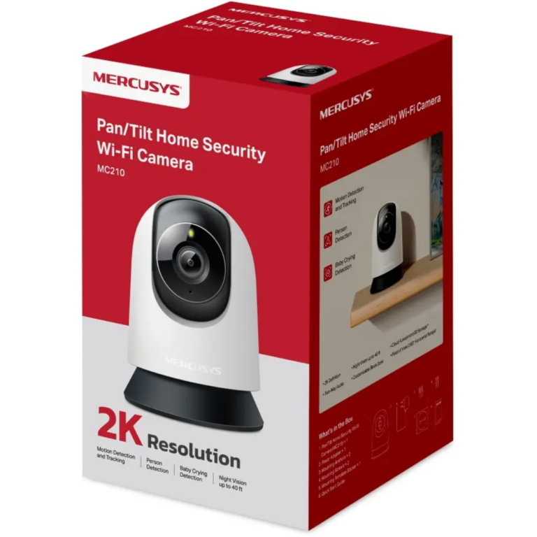 Camara Mercusys Wi-fi Panoramica 360grados 2k 3mp Mon  Vertical-horizontal Segui  Int  Vis  Noct  - Camaras Digitales - MC210